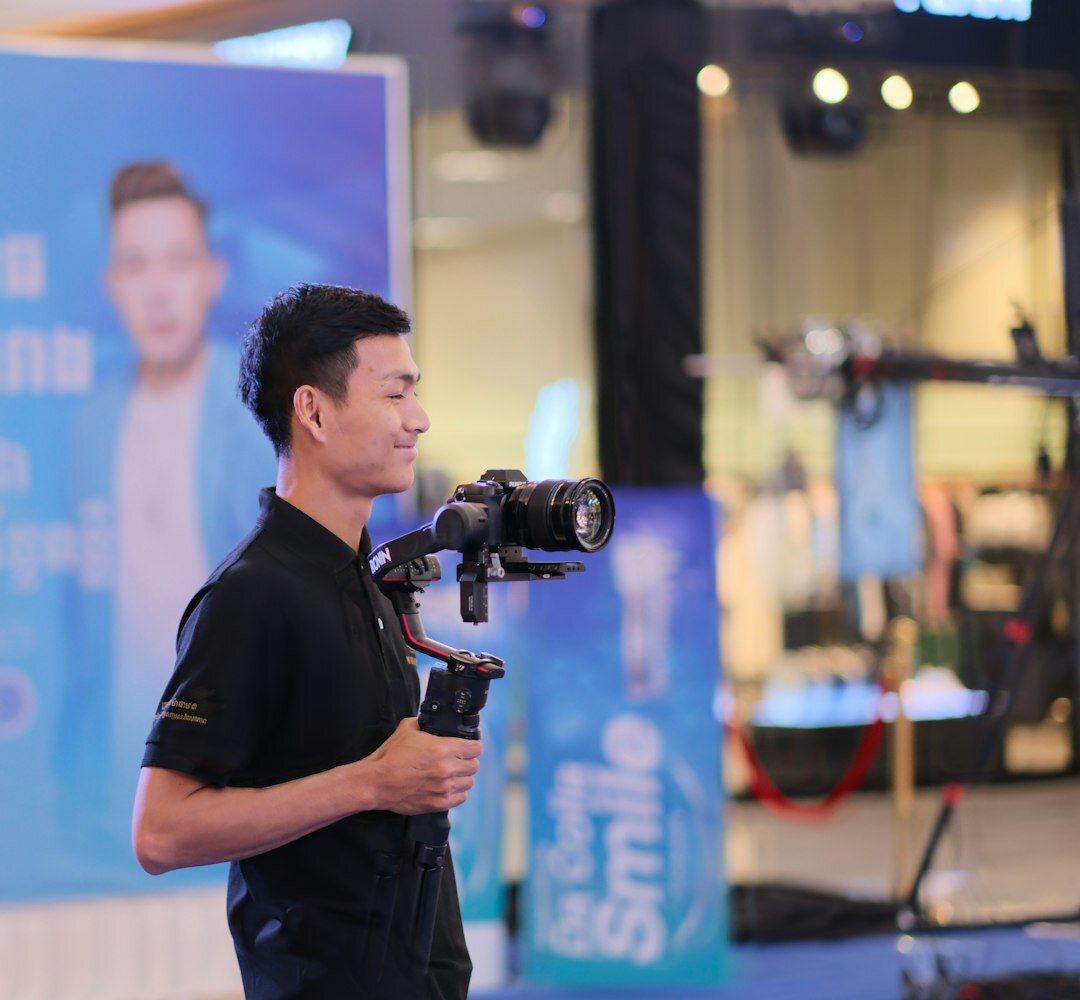 Portrait of a man live broadcast engineer